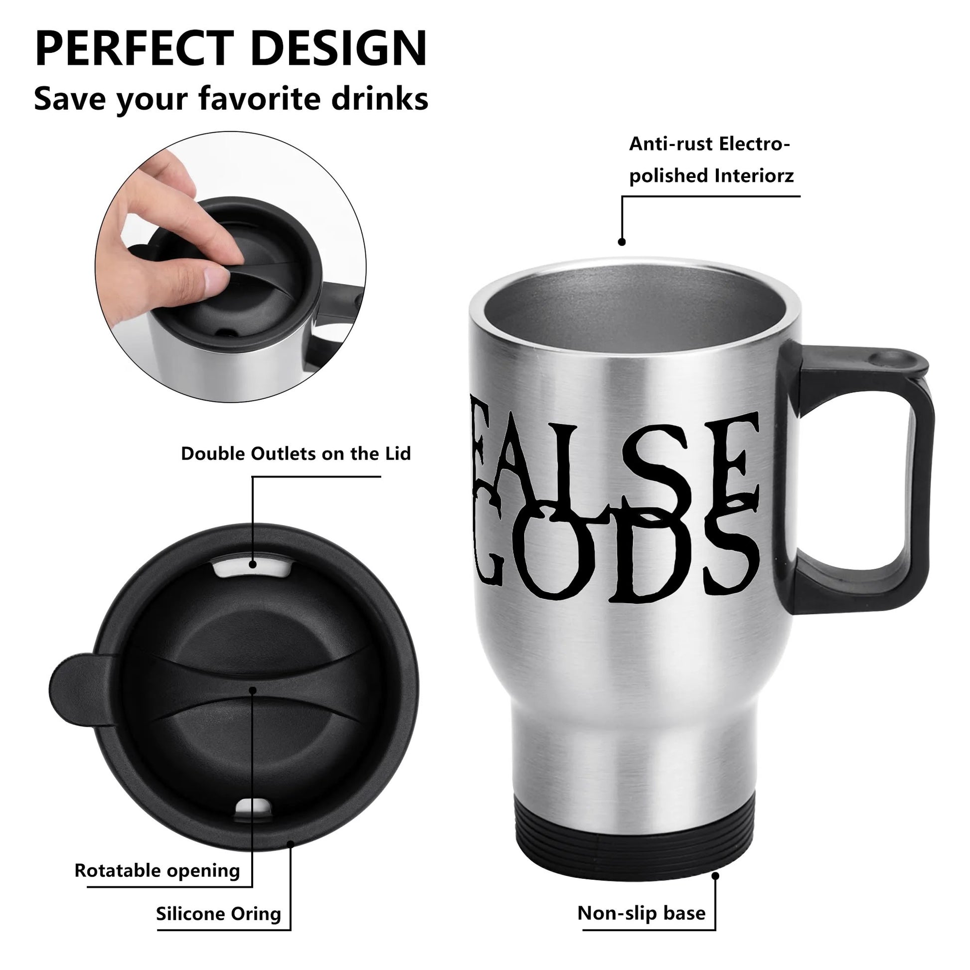 False Gods "Logo" 14 oz. Travel Mug - Mainstay Entertainment