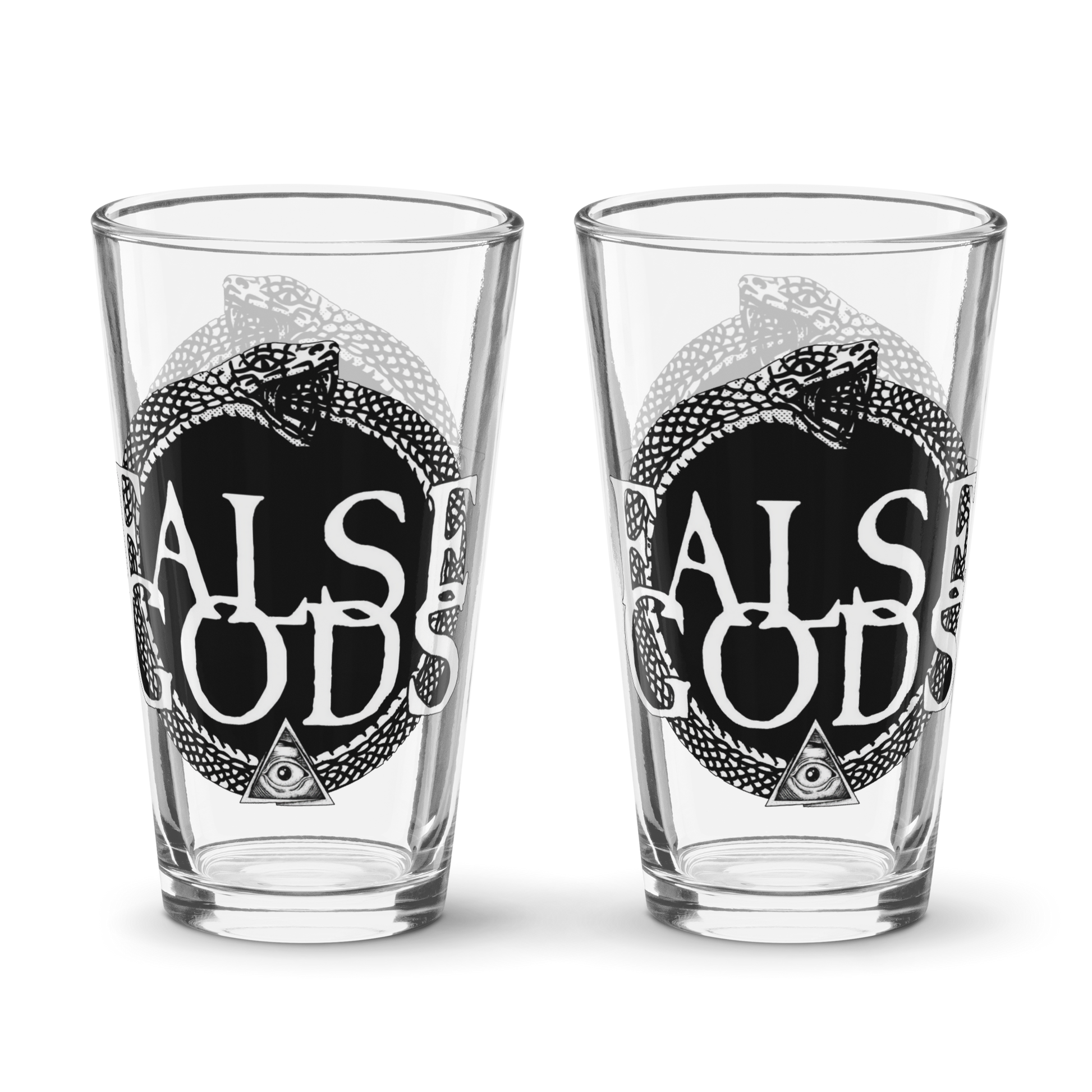 False Gods "Snake Logo" Pint Glass - Mainstay Entertainment