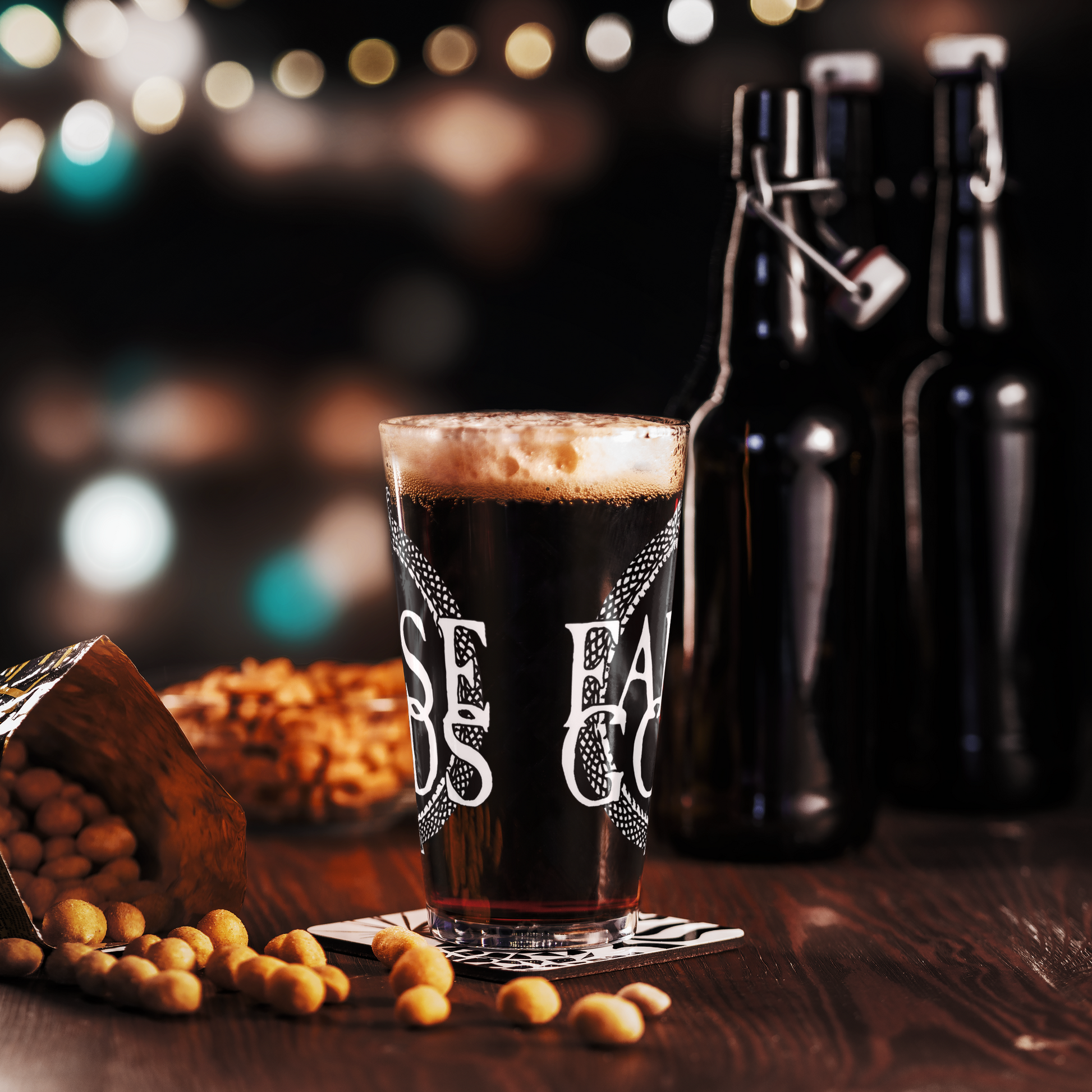 False Gods "Snake Logo" Pint Glass - Mainstay Entertainment