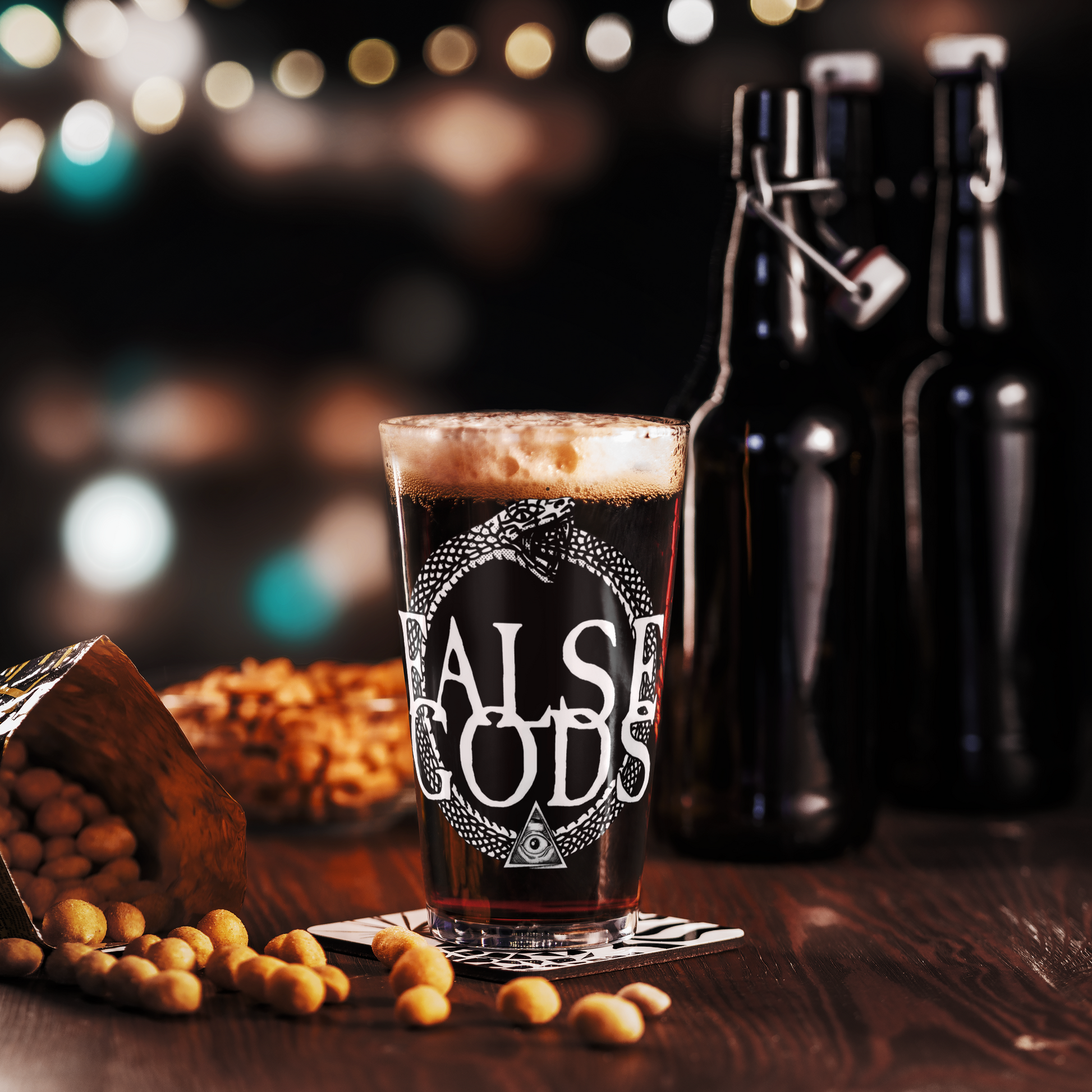 False Gods "Snake Logo" Pint Glass - Mainstay Entertainment