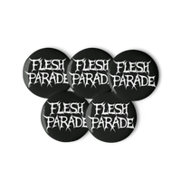 Flesh Parade "Classic Logo" Set of (5) Buttons - Mainstay Entertainment