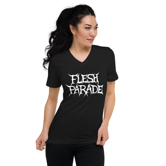 Flesh Parade "Classic Logo" Women's V-Neck Shirt - Mainstay Entertainment