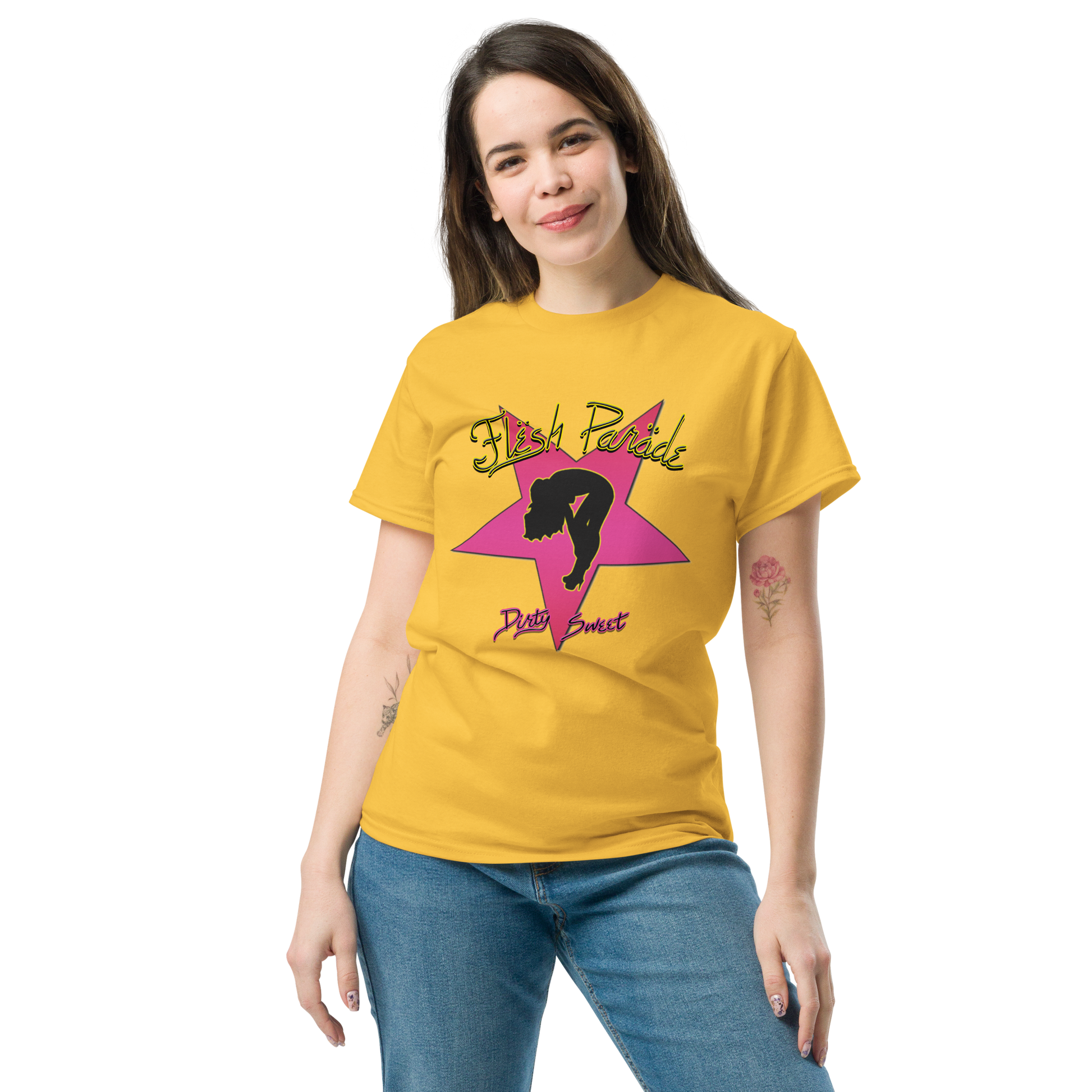 Flesh Parade "Dirty Sweet" Yellow Shirt - Mainstay Entertainment