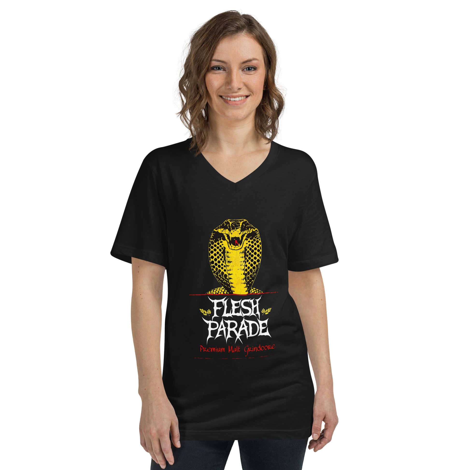 Flesh Parade "King Cobra" Women's V-Neck Shirt - Mainstay Entertainment