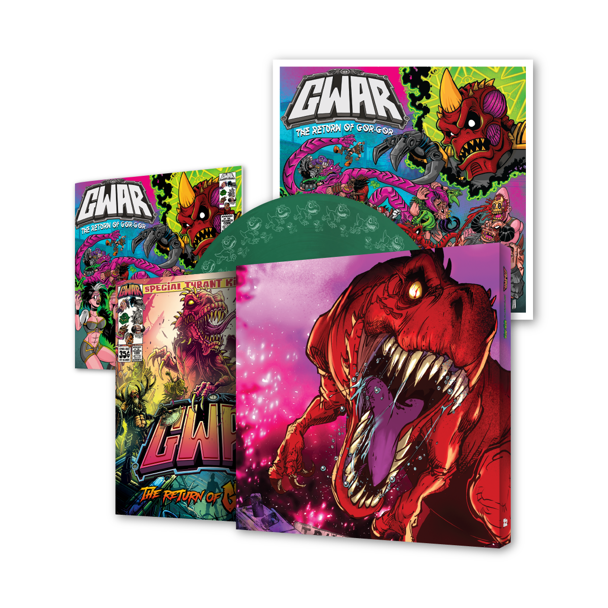 GWAR "The Return of Gor Gor" [Deluxe Comic Book + Vinyl LP] (Limited Edition Evergreen) - Mainstay Entertainment