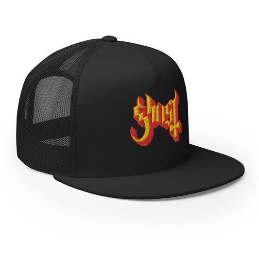 Ghost - Logo Flat Brim Trucker Hat - Mainstay Entertainment