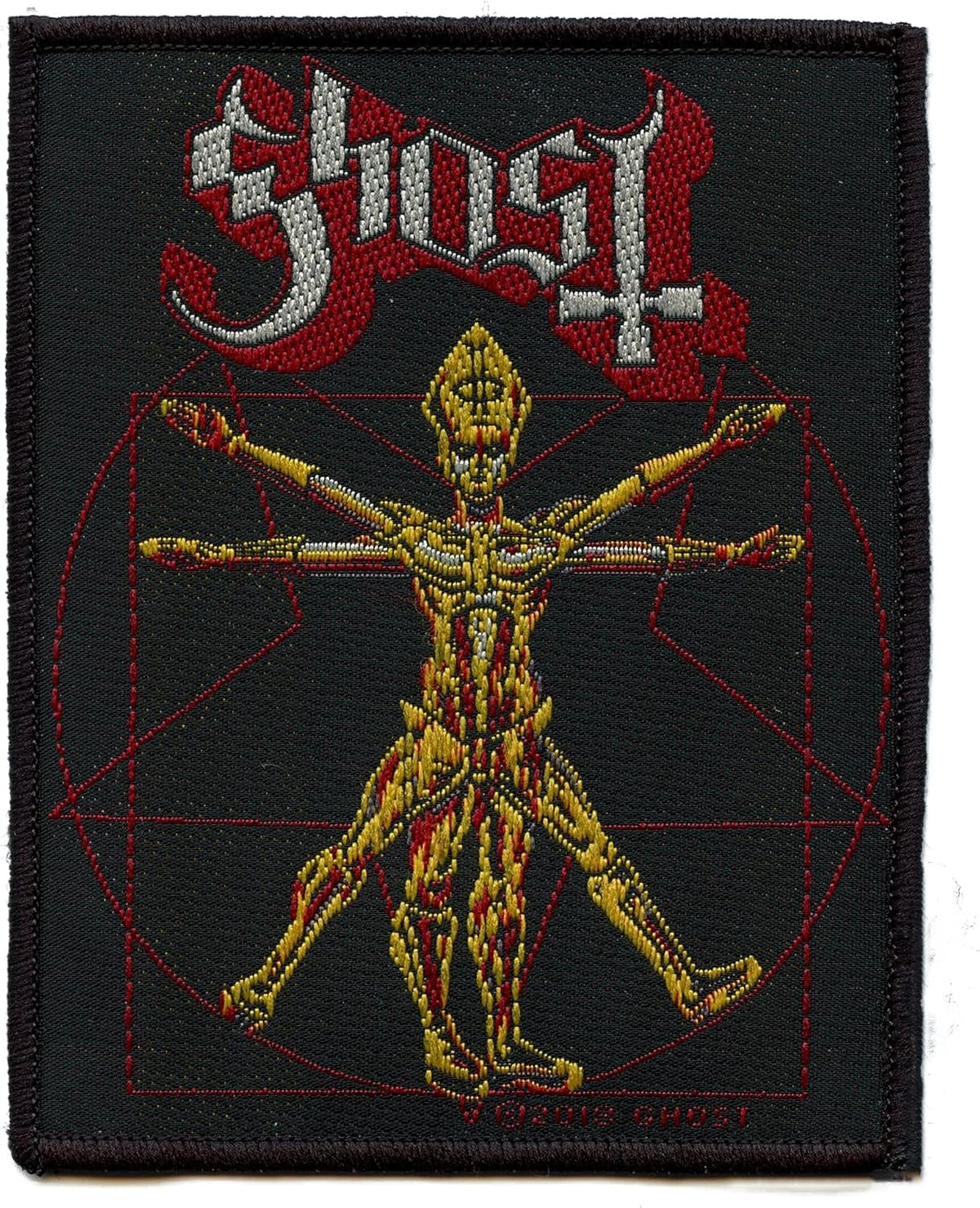 Ghost - Vitruvian Woven Sew On Applique Rock Movie Heroes