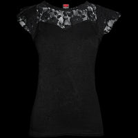 Gothic Elegance "Lace Layered Cap Sleeve" Shirt - Mainstay Entertainment