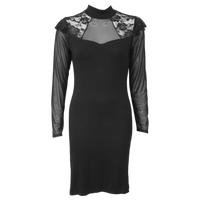 Gothic Elegance "Lace Shoulder Corset" Long Sleeve Dress - Mainstay Entertainment