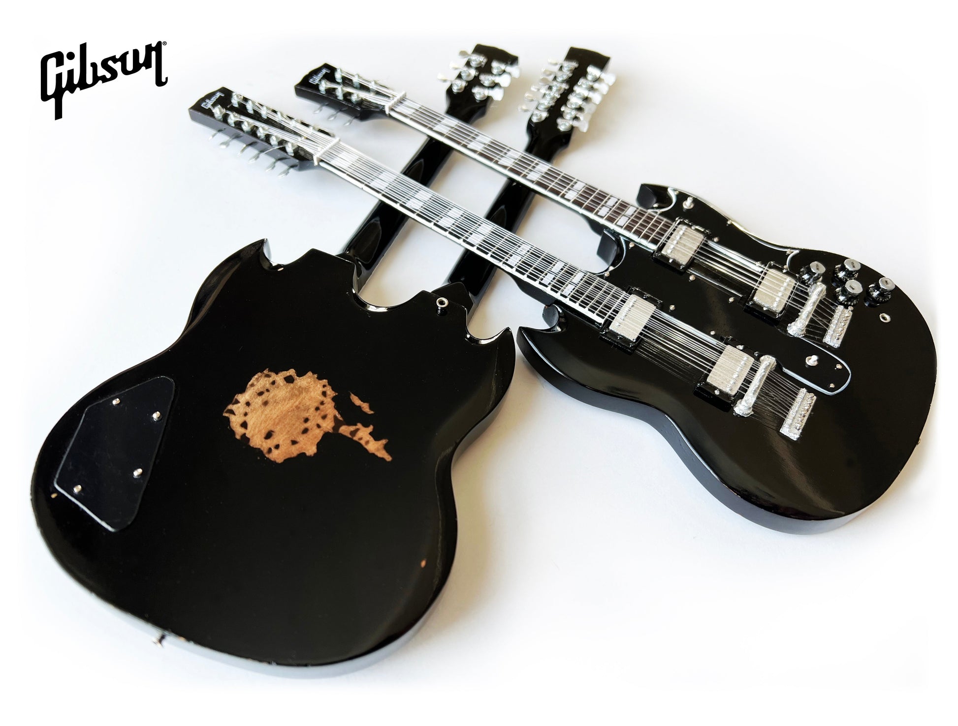 Guns N' Roses "Slash - Gibson 1966 EDS-1275 Aged Doubleneck" Licensed Mini Guitar - Mainstay Entertainment