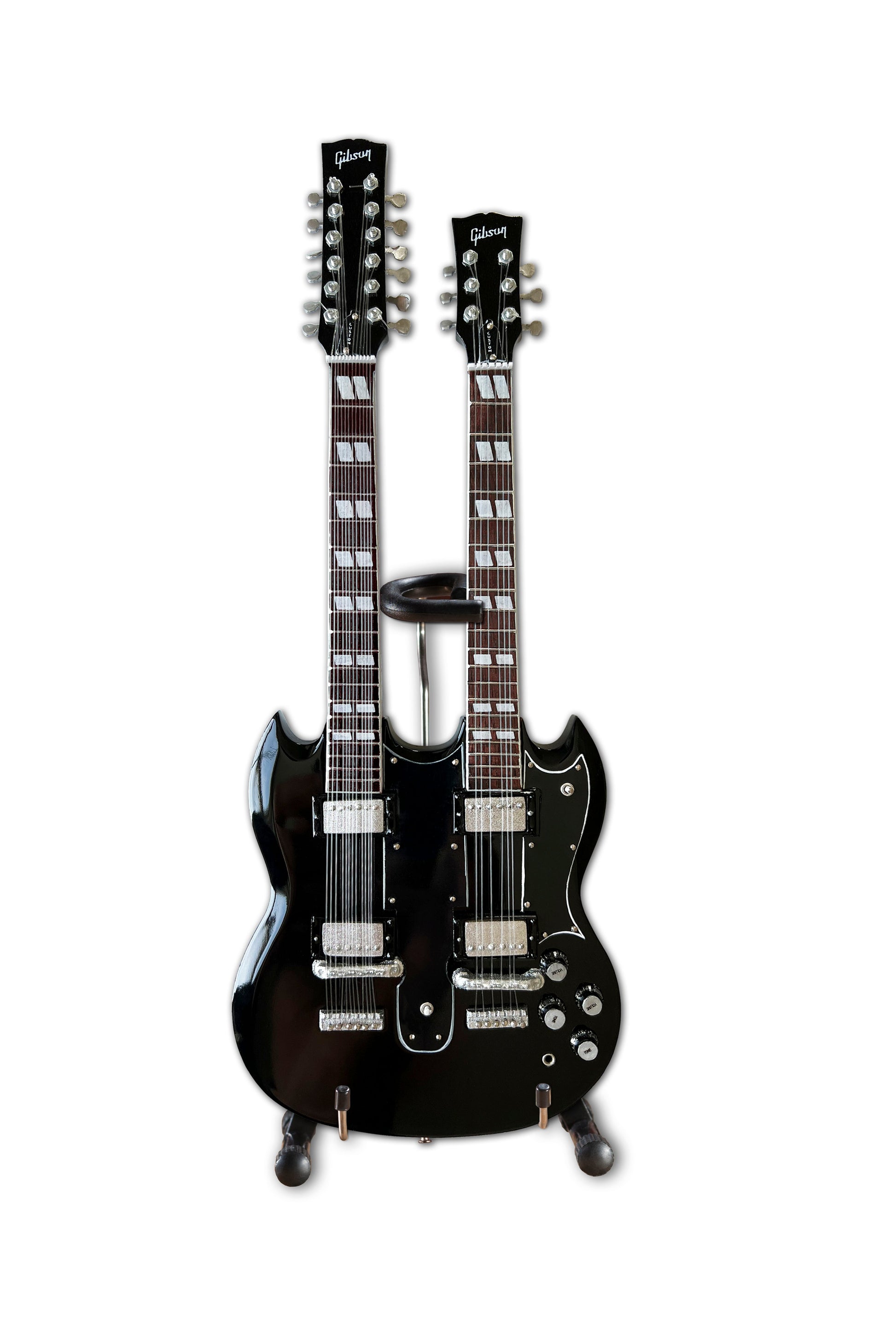 Guns N' Roses "Slash - Gibson 1966 EDS-1275 Aged Doubleneck" Licensed Mini Guitar - Mainstay Entertainment