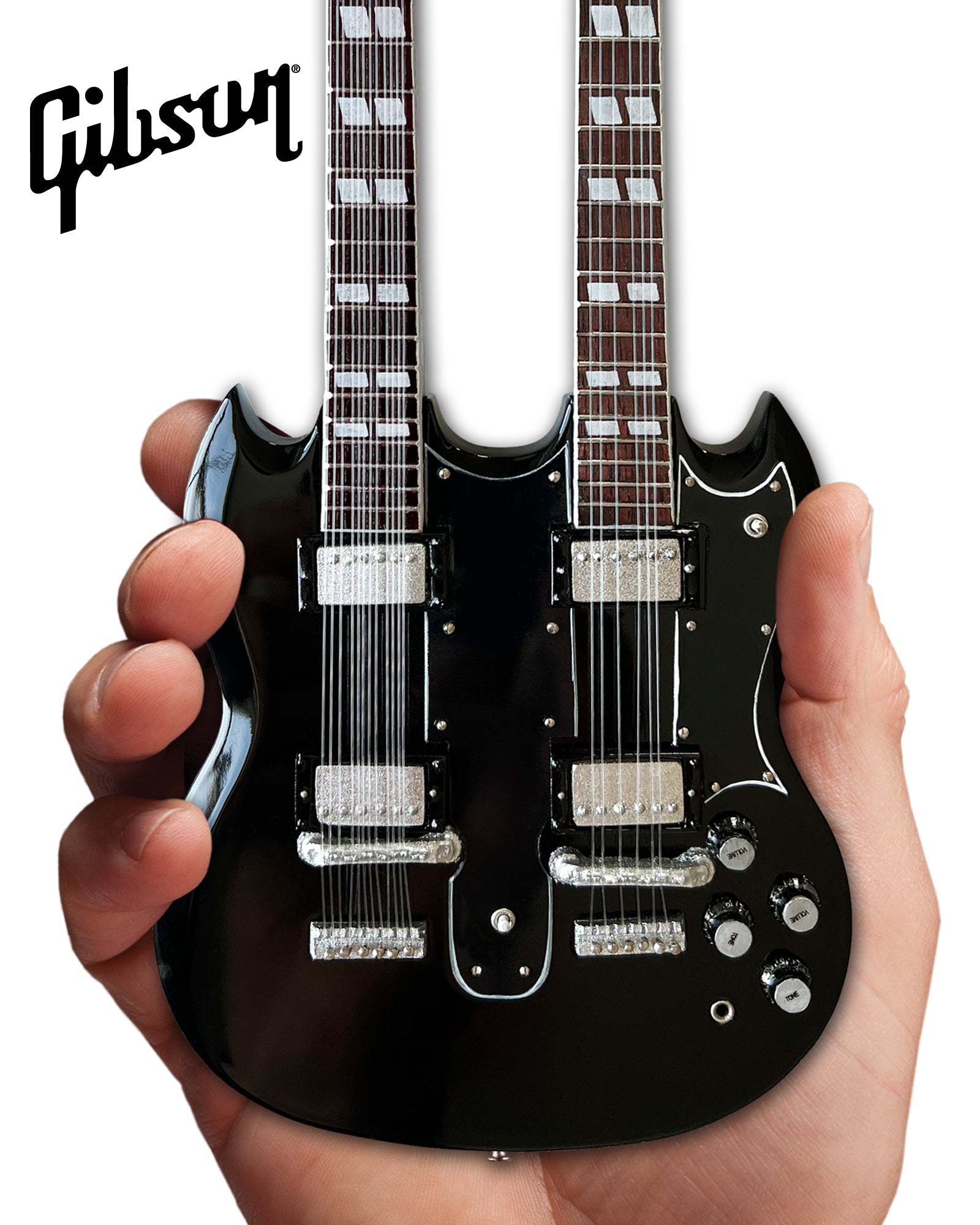 Guns N' Roses "Slash - Gibson 1966 EDS-1275 Aged Doubleneck" Licensed Mini Guitar - Mainstay Entertainment