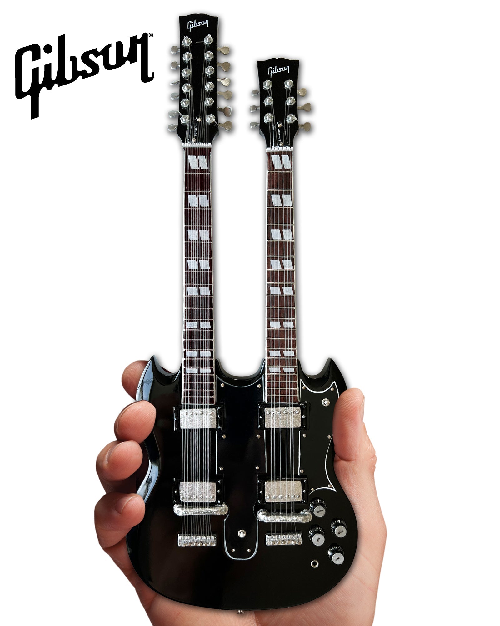 Guns N' Roses "Slash - Gibson 1966 EDS-1275 Aged Doubleneck" Licensed Mini Guitar - Mainstay Entertainment