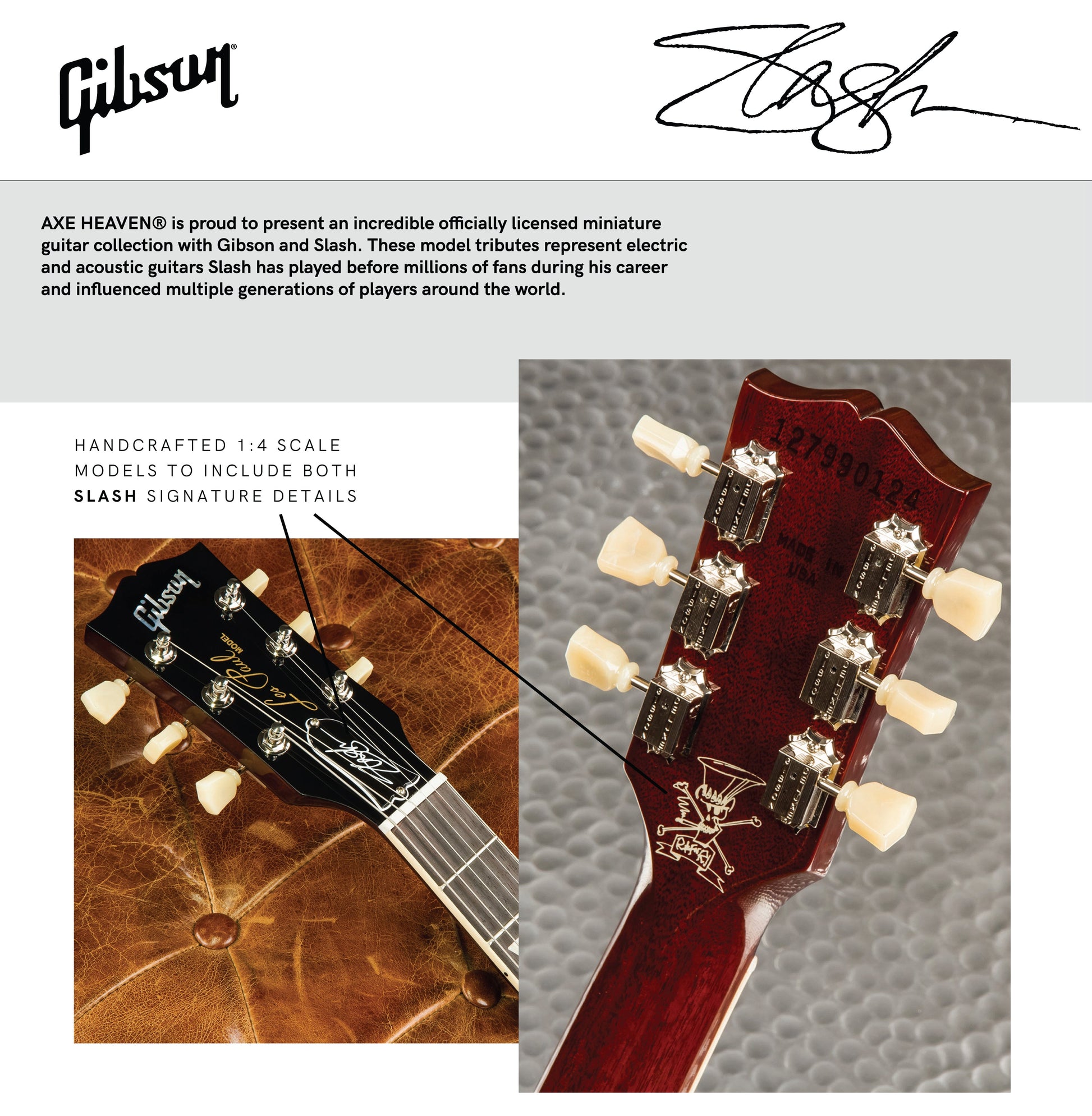 Guns N' Roses "Slash - Gibson Les Paul Standard November Burst" Licensed Mini Guitar - Mainstay Entertainment