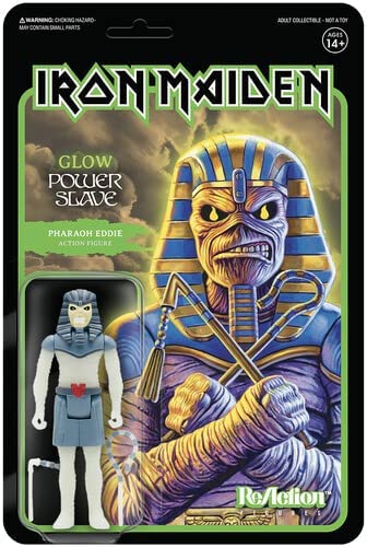 Iron Maiden Reaction Figure Glow Power Slave Pharaoh Eddie Exclusive Rock Movie Heroes