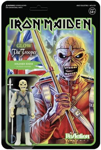 Iron Maiden Reaction Figure Glow The Trooper Soldier Eddie Exclusive Rock Movie Heroes