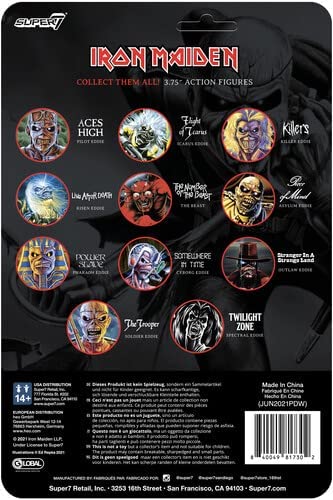 Iron Maiden Reaction Figure Glow The Trooper Soldier Eddie Exclusive Rock Movie Heroes