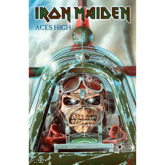 Iron Maiden - Aces High Textile Poster Flag Rock Movie Heroes
