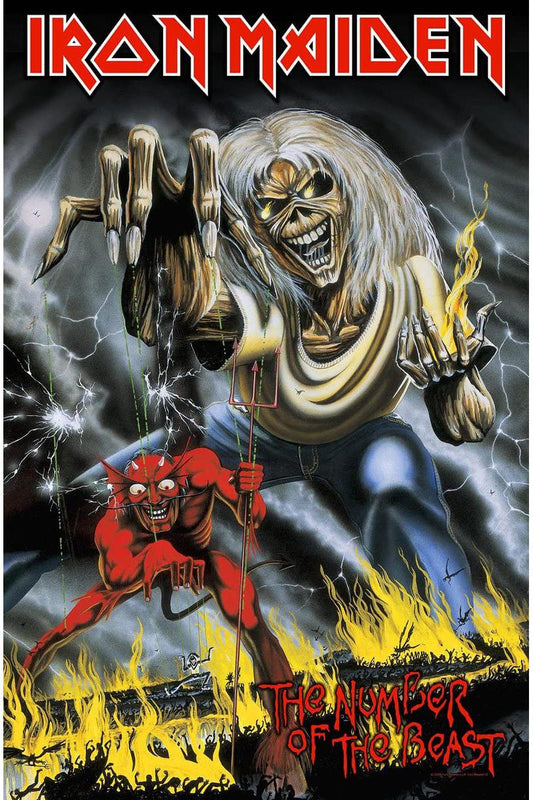 Iron Maiden - Number of the Beast Textile Poster Flag Rock Movie Heroes