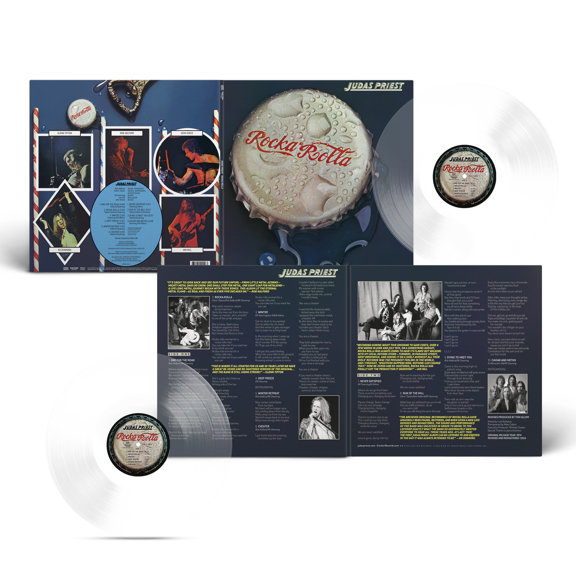 Judas Priest "Rocka Rolla 50th Anniversary" Glass Clear Vinyl