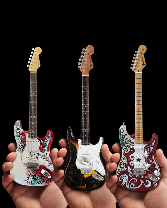Jimi Hendrix "Fender™ Stratocaster™" Set of 3 Licensed Mini Guitars - Mainstay Entertainment