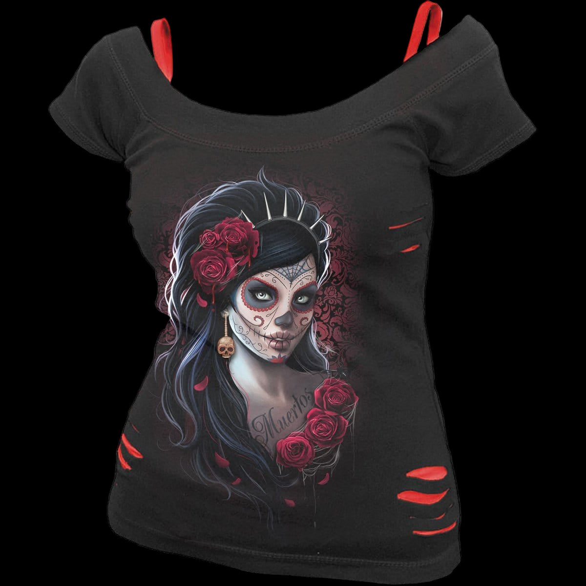 Day of the Dead "2-in-1 Red Ripped" Shirt