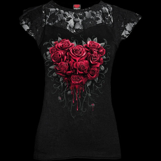 Bleeding Heart "Lace Layered Cap Sleeve" Tank