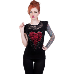 Bleeding Heart "Lace Layered Cap Sleeve" Tank