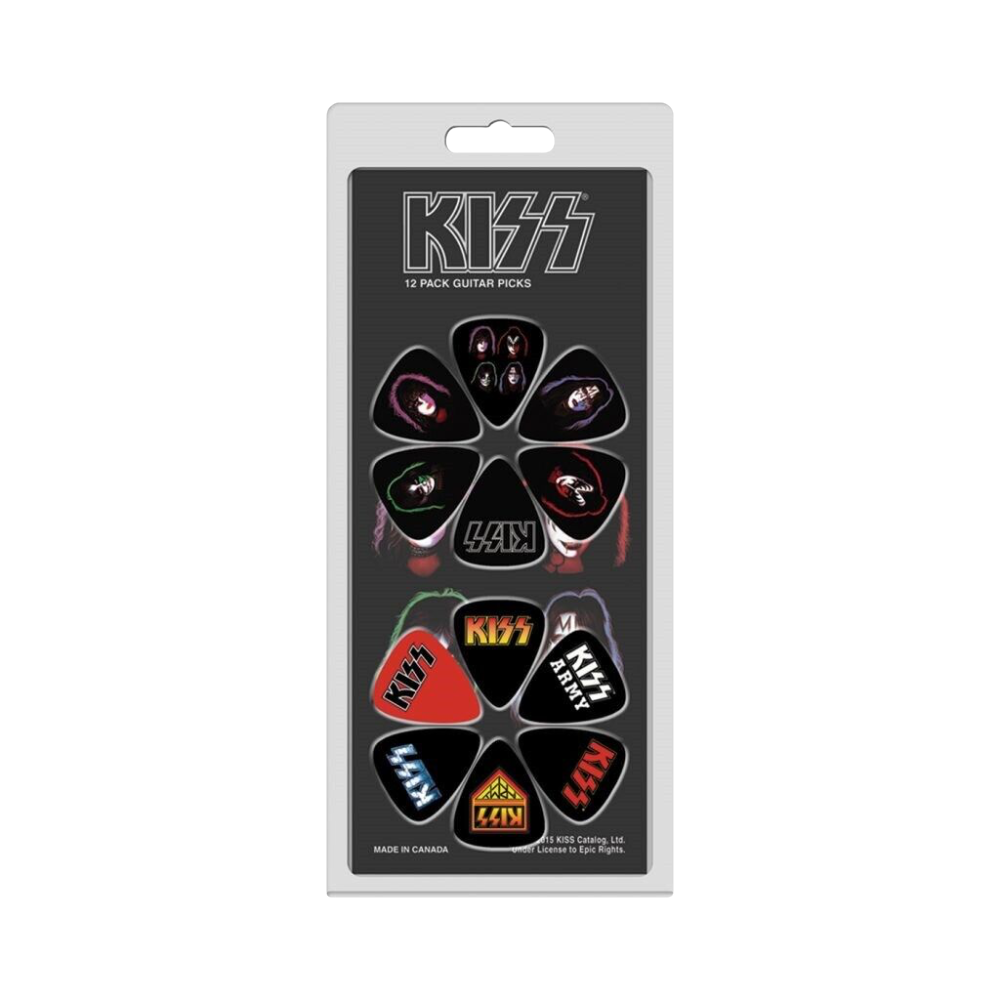 Kiss "Logo & Solo Album" Set of 12 Licensed Guitar Picks - Mainstay Entertainment