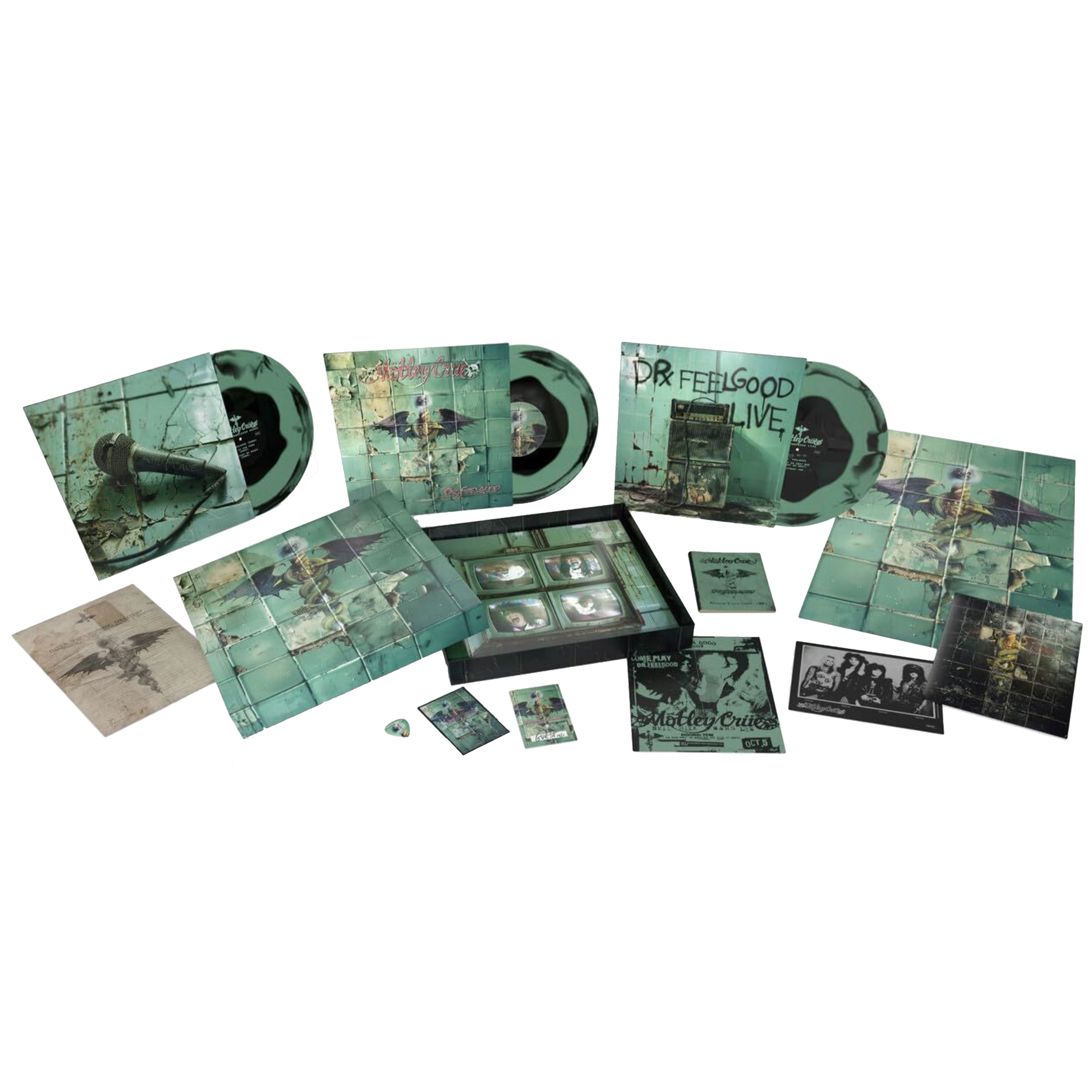 Mötley Crüe "Dr. Feelgood (35th Anniversary)" Limited Edition Deluxe Green & Black 3xLP Vinyl - Mainstay Entertainment