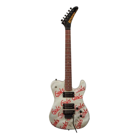 Mötley Crüe "Mick Mars - Girls, Girls, Girls" White Licensed Mini Guitar