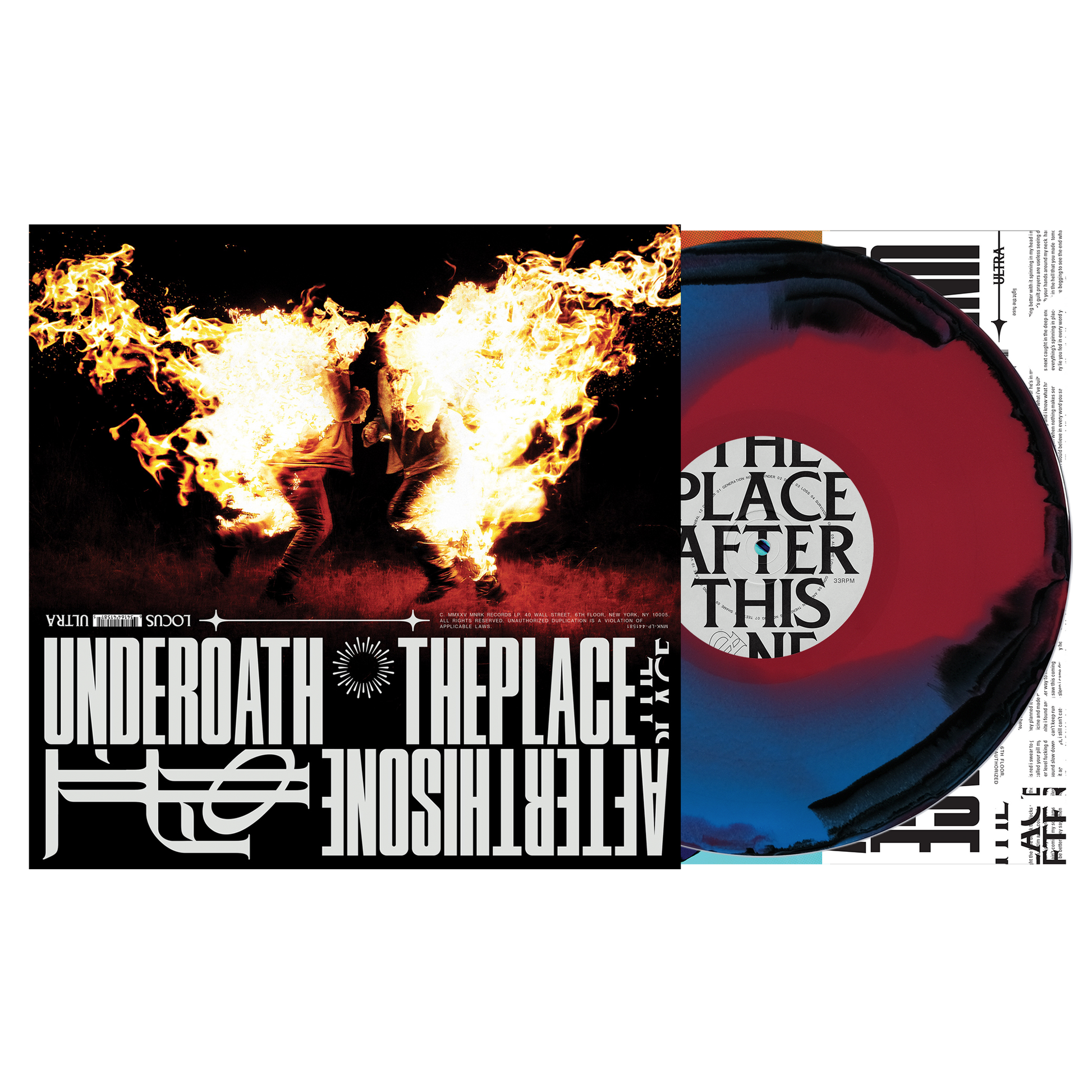 Underoath "The Place After This One" Black + Blue Red Swirl Vinyl