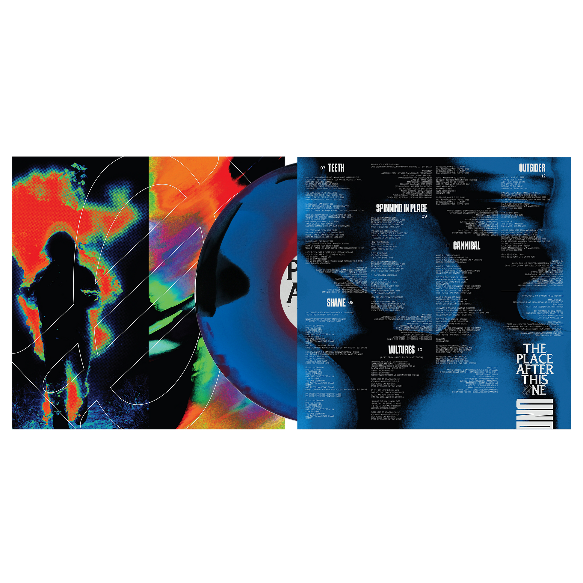 Underoath "The Place After This One" Black + Blue Red Swirl Vinyl