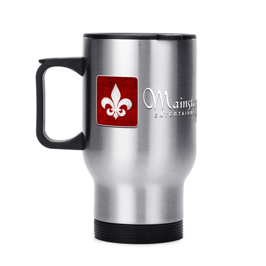 Mainstay Entertainment "Fleur de Lis Logo" 14 oz. Travel Mug