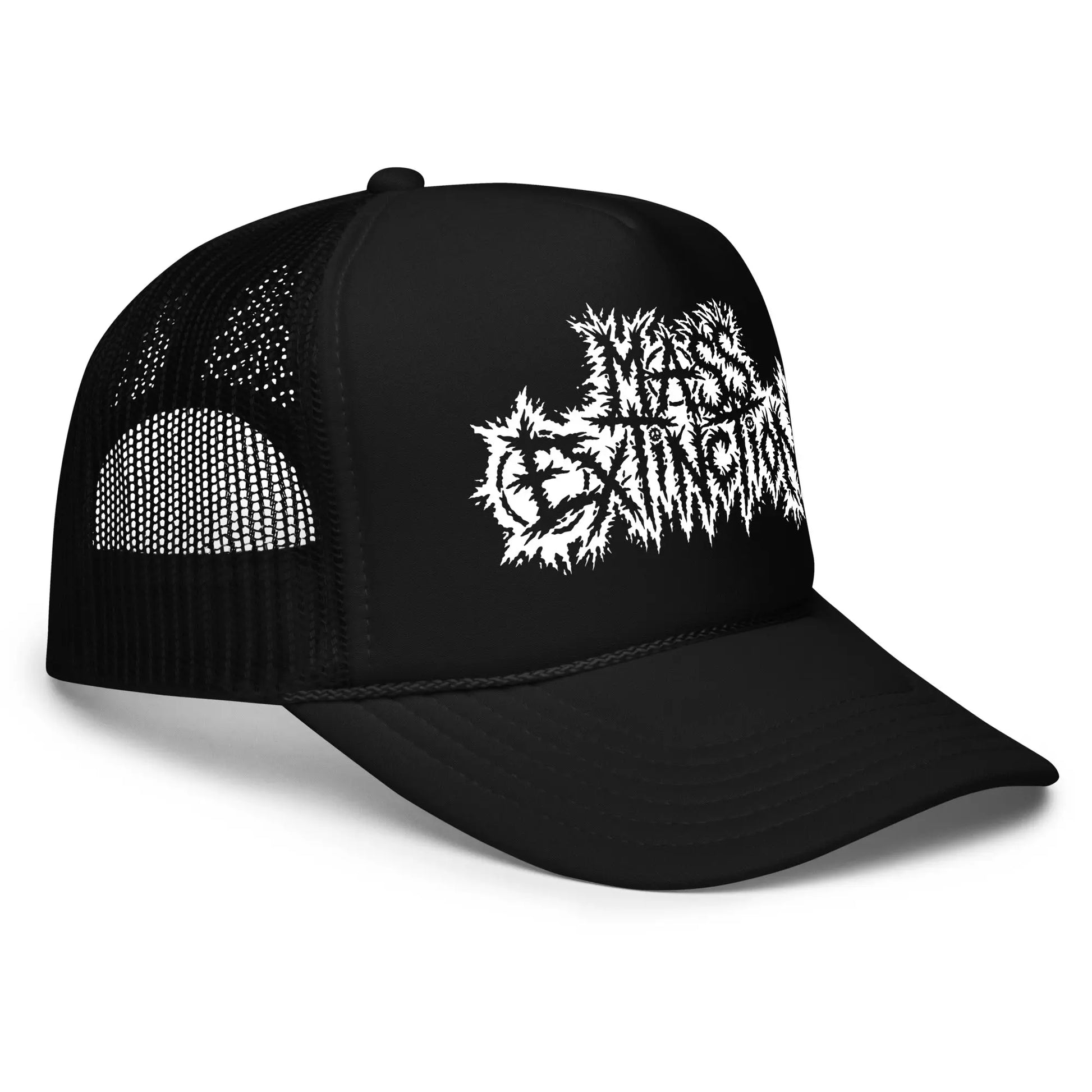 MASS EXTINCTION - Logo Trucker Hat Horror Pain Gore Death Productions Shop