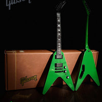 Megadeth "Dave Mustaine - Gibson Flying V Rust In Peace" Alien Tech Green Licensed Mini Guitar - Mainstay Entertainment