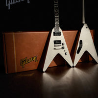 Megadeth "Dave Mustaine - Gibson Flying V" Silver Metallic Licensed Mini Guitar - Mainstay Entertainment