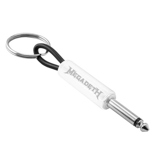 Megadeth "Whiteout Wordmark" Guitar Plug Keychain - Mainstay Entertainment