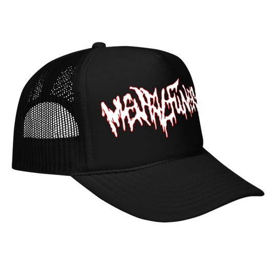 MENTAL FUNERAL - Logo Trucker Hat Horror Pain Gore Death Productions Shop
