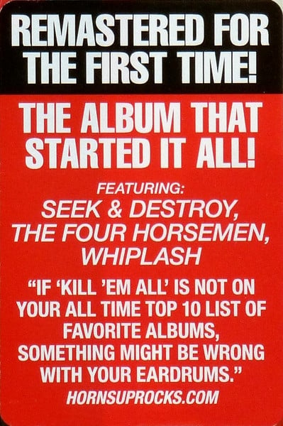 Metallica "Kill 'Em All" Vinyl - Mainstay Entertainment