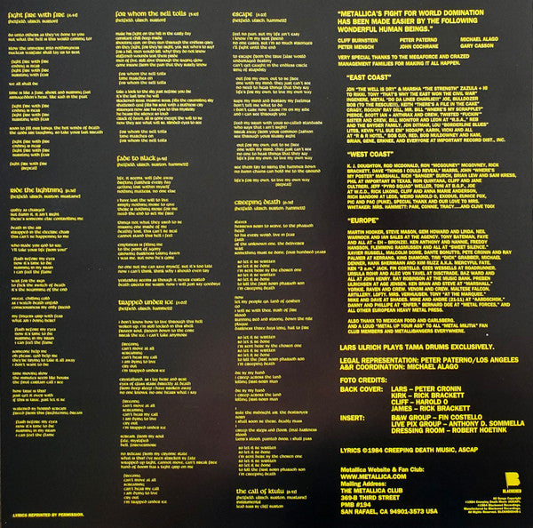 Metallica "Ride The Lightning" Vinyl - Mainstay Entertainment