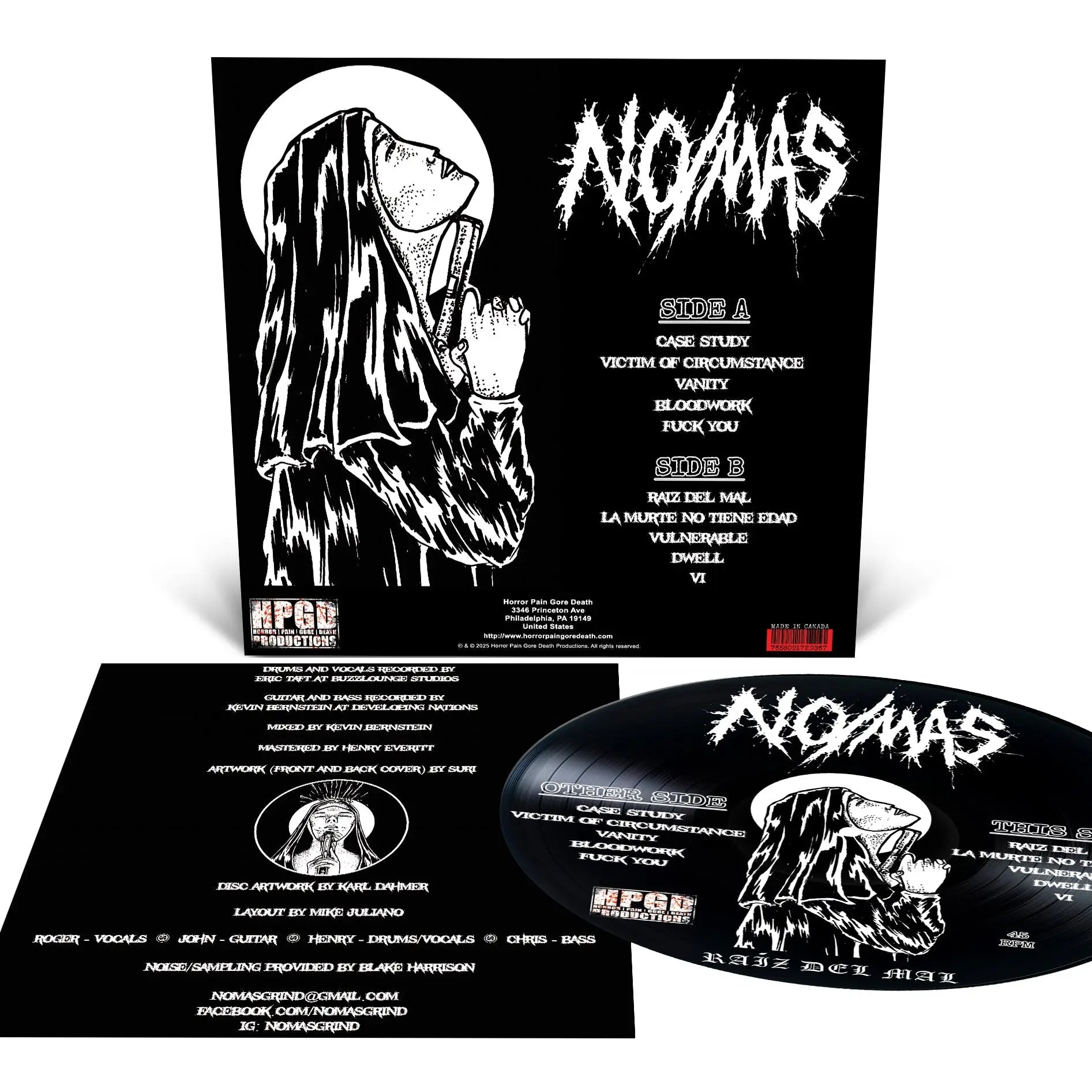NO/MÁS - Raíz Del Mal LP (Picture Disc) LTD To 100 Horror Pain Gore Death Productions Shop