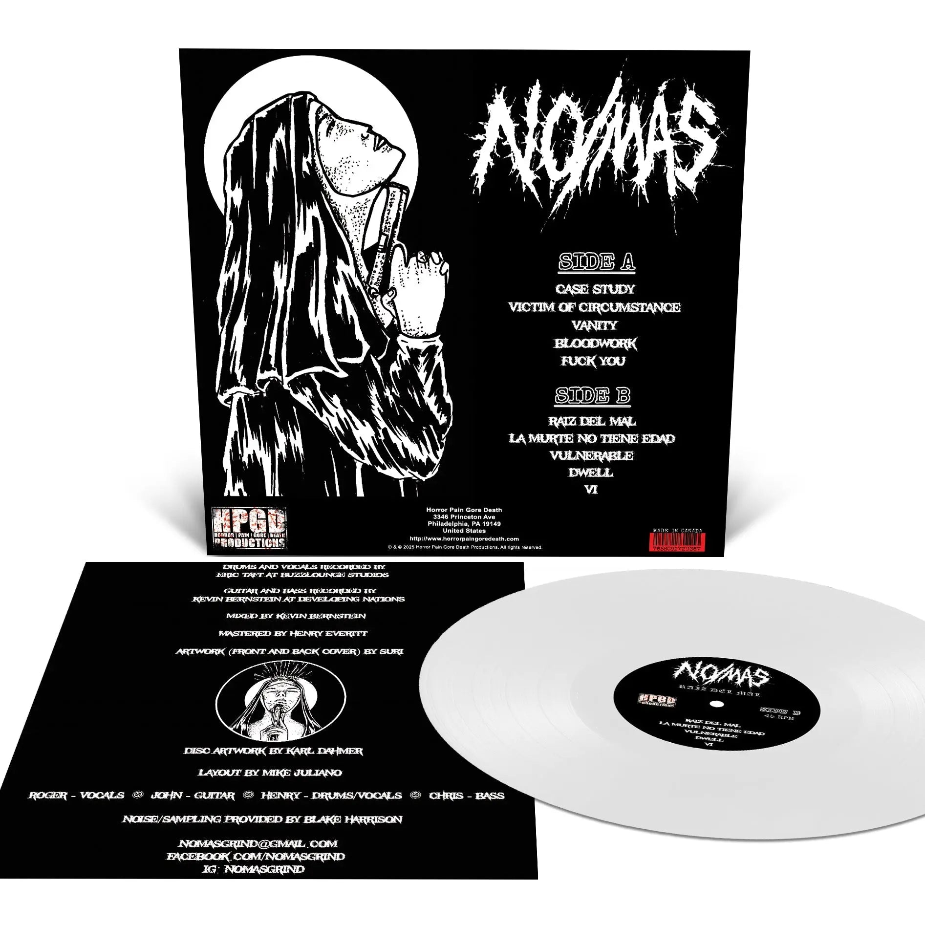 NO/MÁS - Raíz Del Mal LP (White) LTD To 100 Horror Pain Gore Death Productions Shop