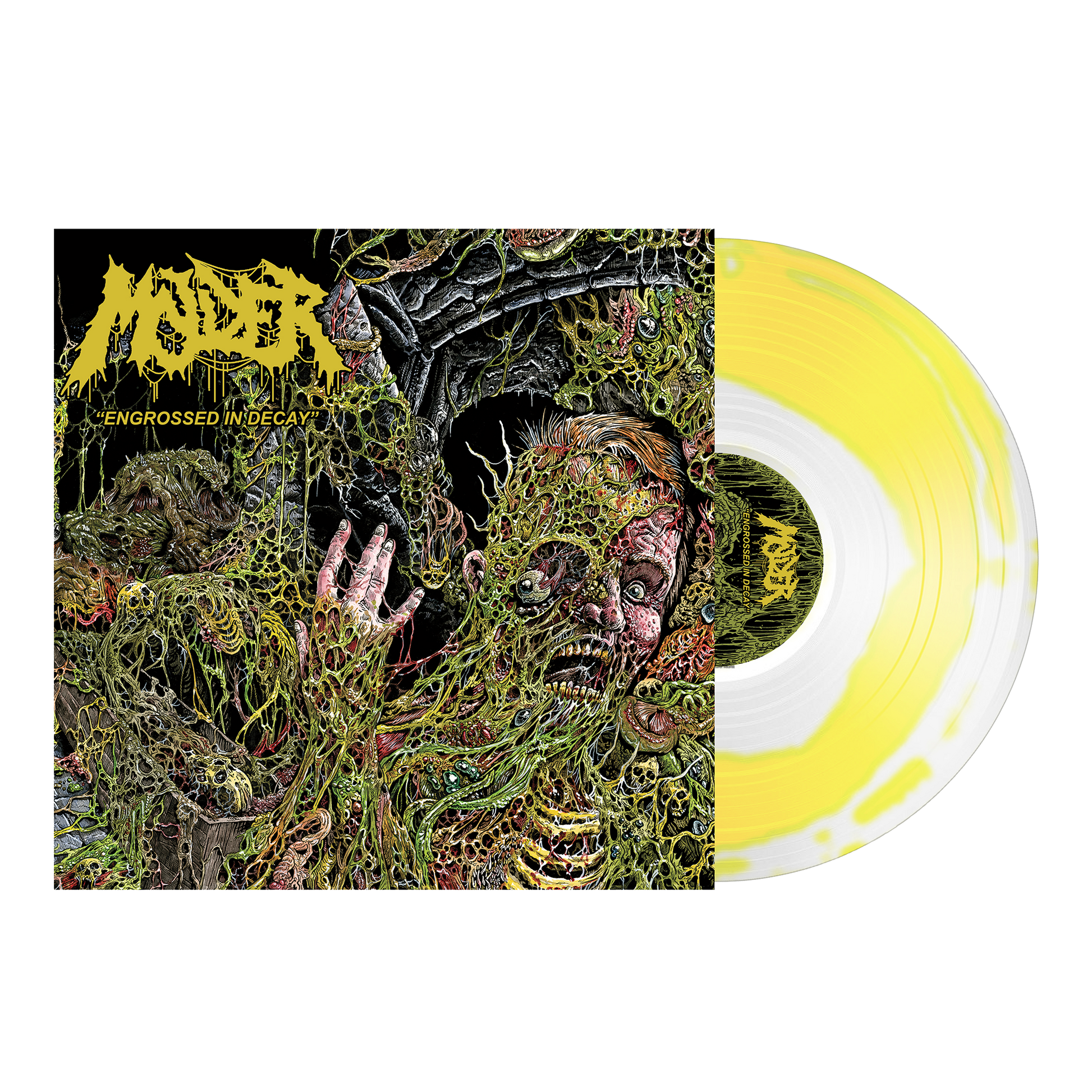 Molder "Engrossed In Decay" Bone White w/Yellow Swirl Vinyl