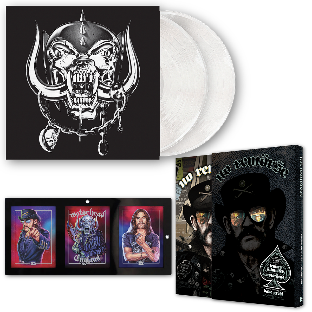 Motörhead "No Remorse: The Illustrated True Stories of Lemmy Kilmister & Motörhead" Deluxe + Vinyl 2xLP Edition - Mainstay Entertainment