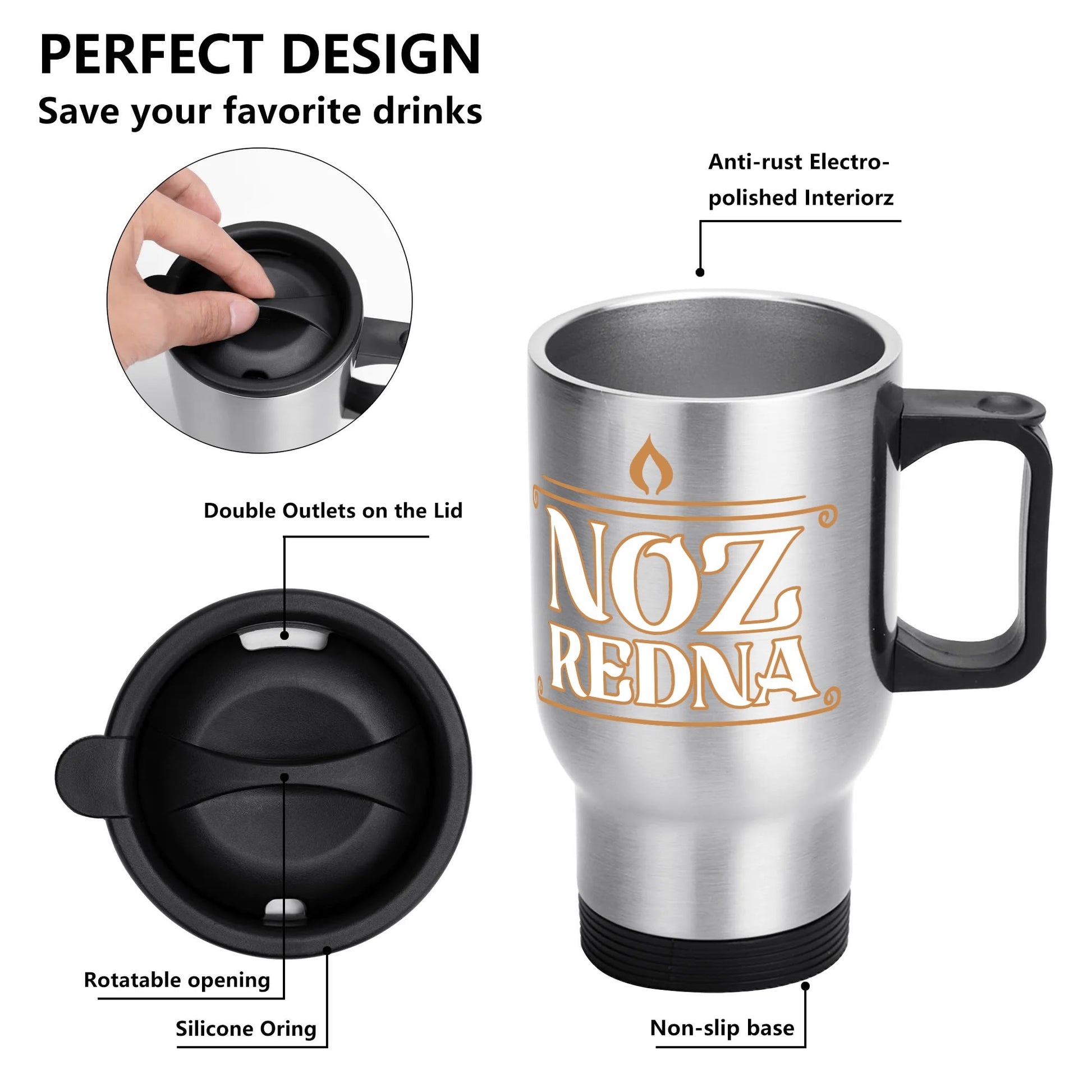 Noz Redna "Candle Logo" 14 oz. Travel Mug - Mainstay Entertainment