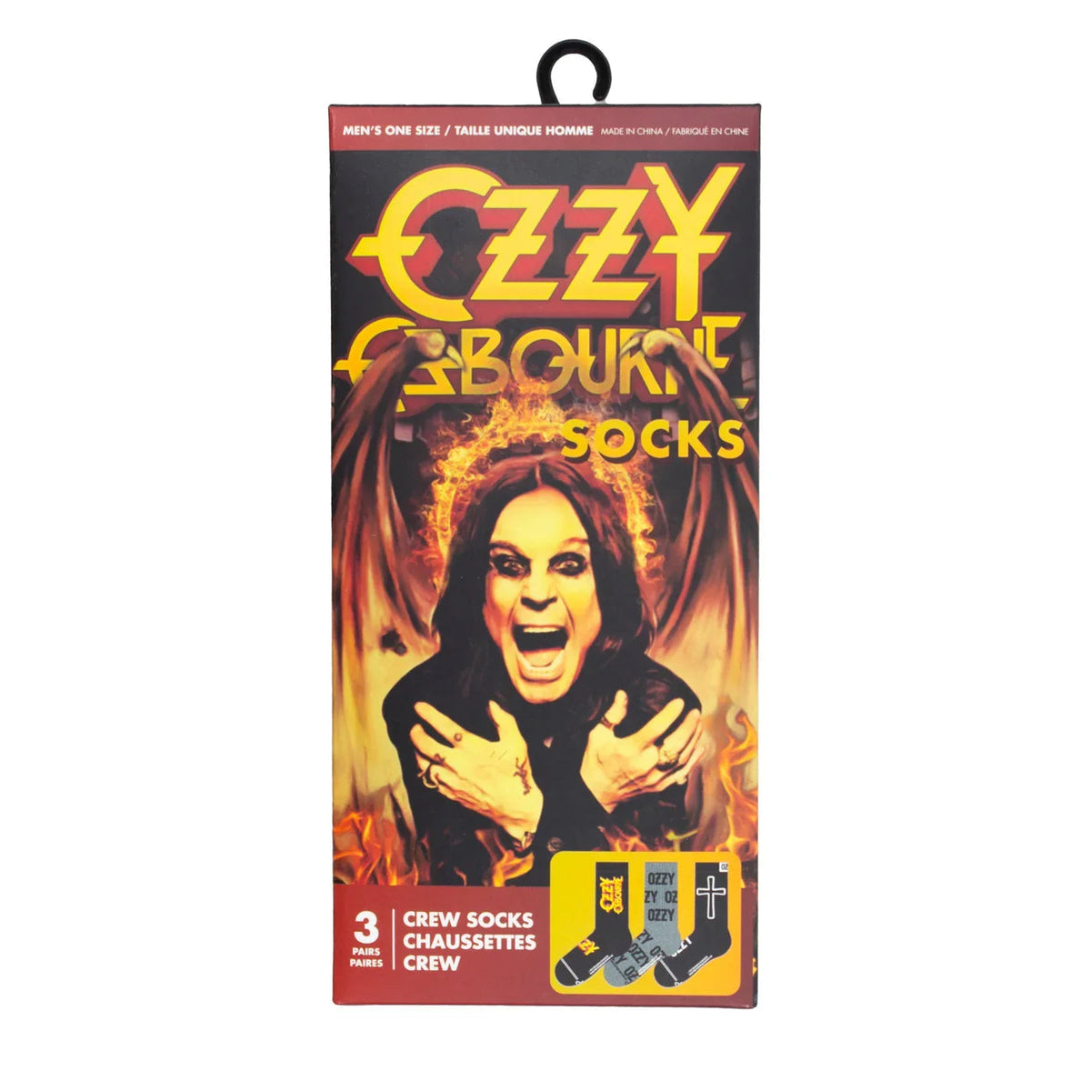OZZY '3 PACK GIFT BOX' CREW SOCKS Revolver Magazine