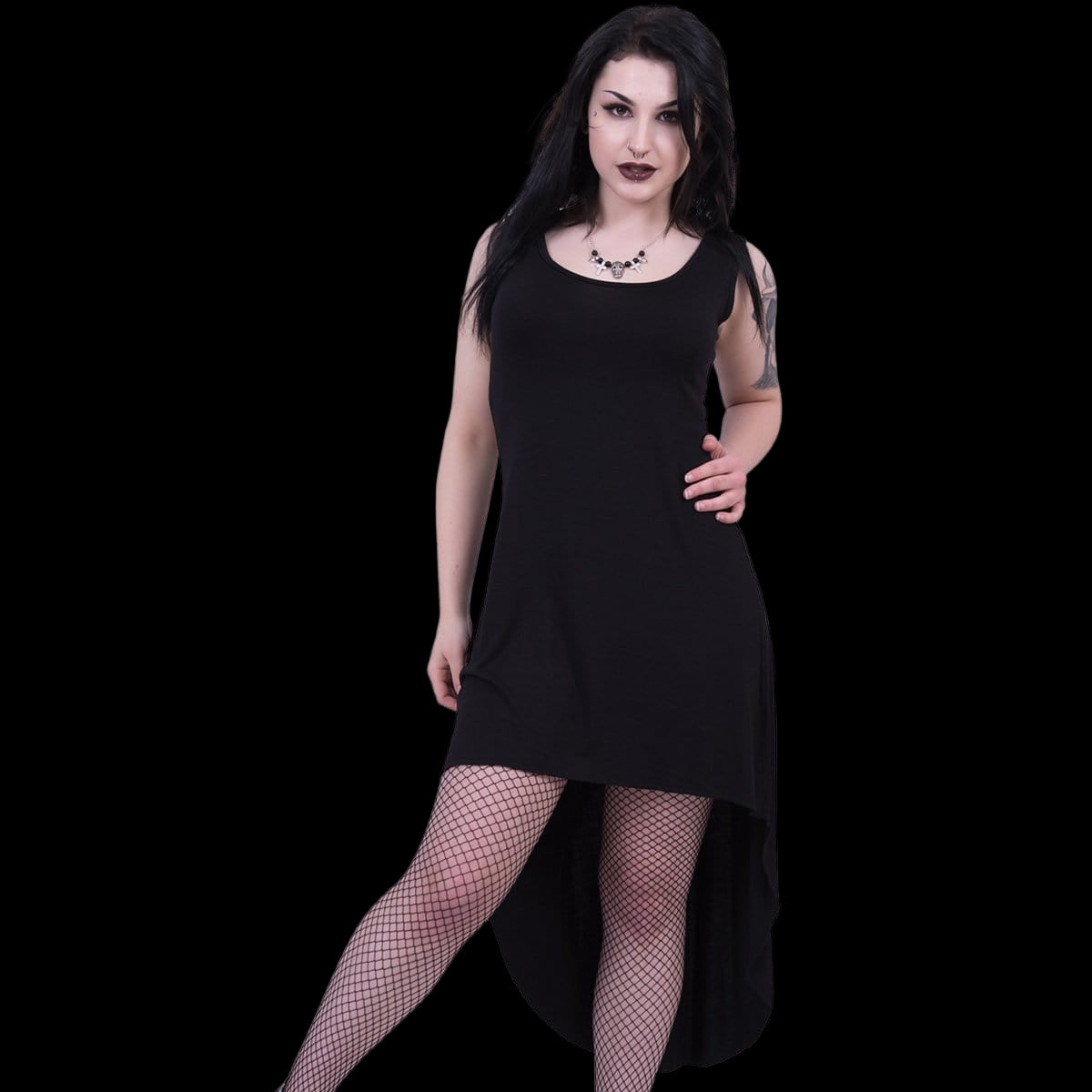 Gothic Elegance "Gothic High-Low Hem" Dress