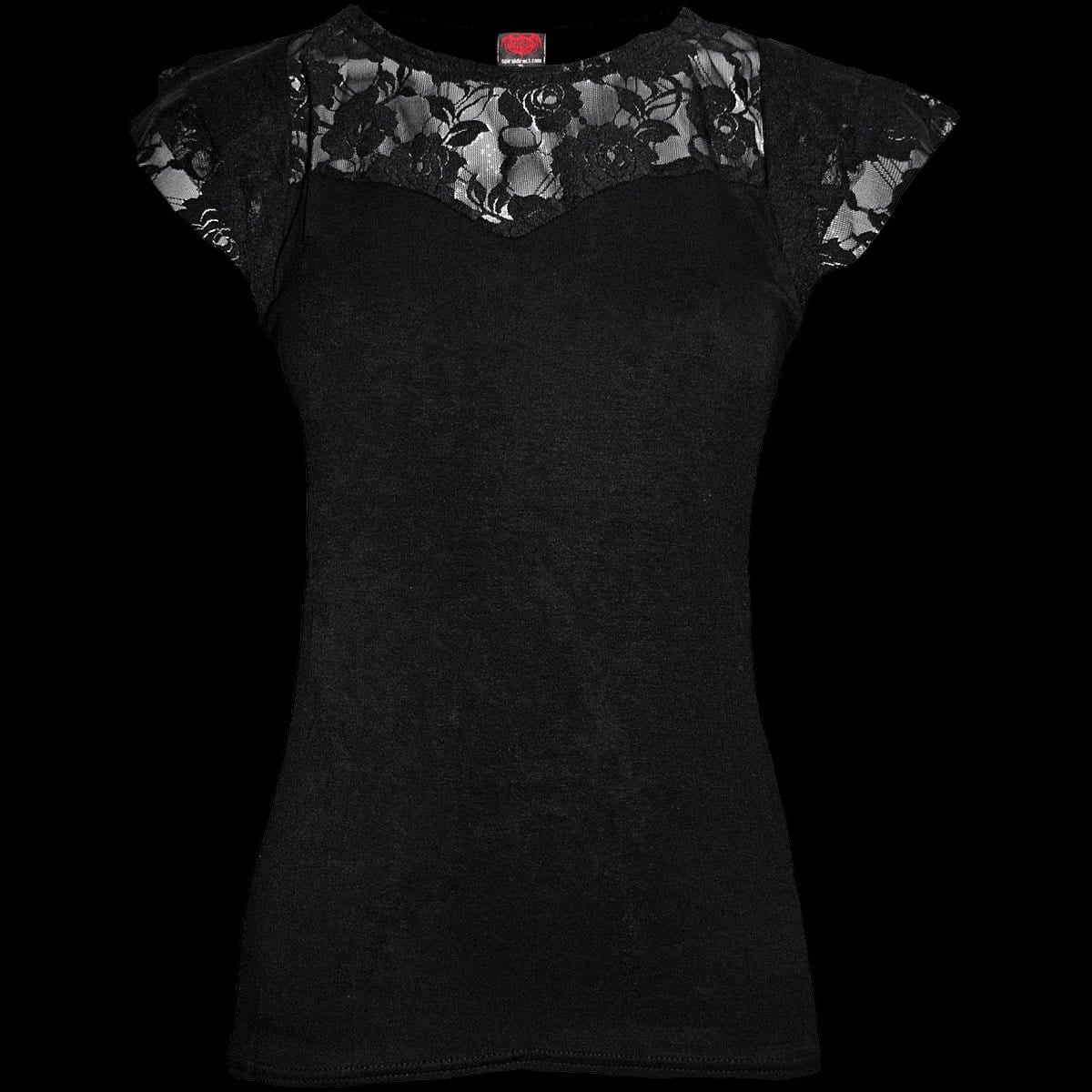 Gothic Elegance "Lace Layered Cap Sleeve" Shirt