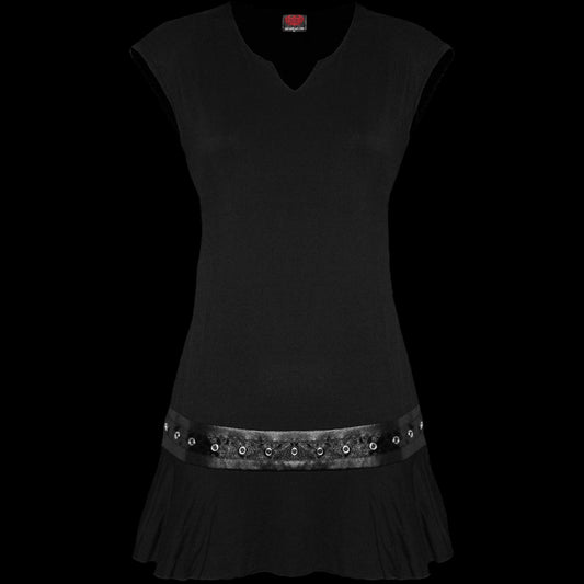 Gothic Rock "Stud Waist" Mini Dress